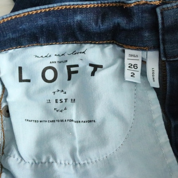LOFT Blue Denim Leggings Skinny Jeans - Picture 5 of 7